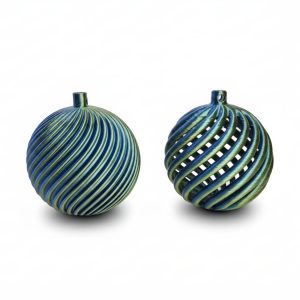 Christmas Decorations - Xmas Balls - Blue & Gold - O1020GB