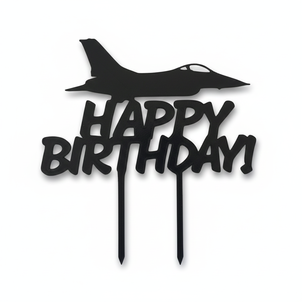 Happy Birthday - Fighter Jet - CT005Black