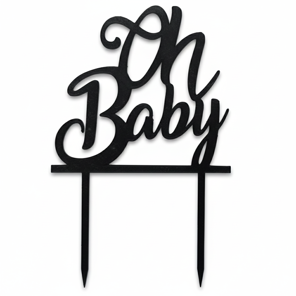 Oh Baby - Cake Topper - CT201Black